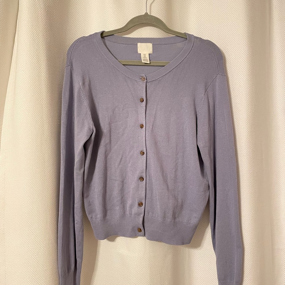 H&M Lavender Button-Up Women's Sweater